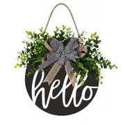 Round Wooden Welcome Sign for Front Door Decoration