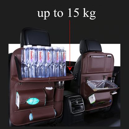 Leather Car Seat Organiser with Tray