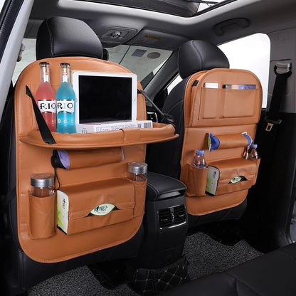 Leather Car Seat Organiser with Tray