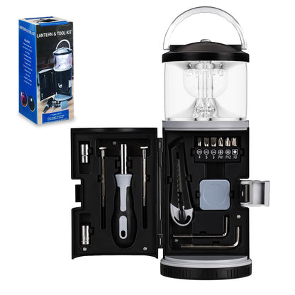 LED Camping Lantern & 15-Piece Tool Kit