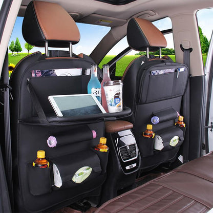 Leather Car Seat Organiser with Tray
