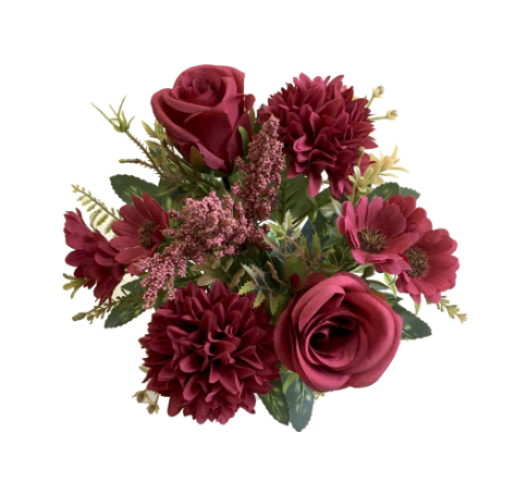 Artificial Flower Arrangement with Roses and Hydrangeas (One Piece)