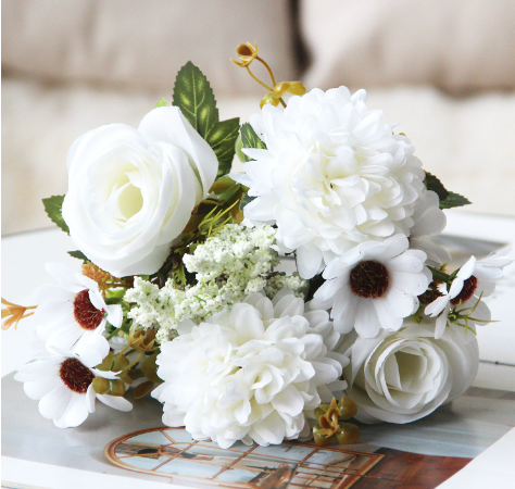 Artificial Flower Arrangement with Roses and Hydrangeas (One Piece)