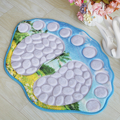 Cobblestone Patterned Non-Slip Bathroom Rug 39x59CM
