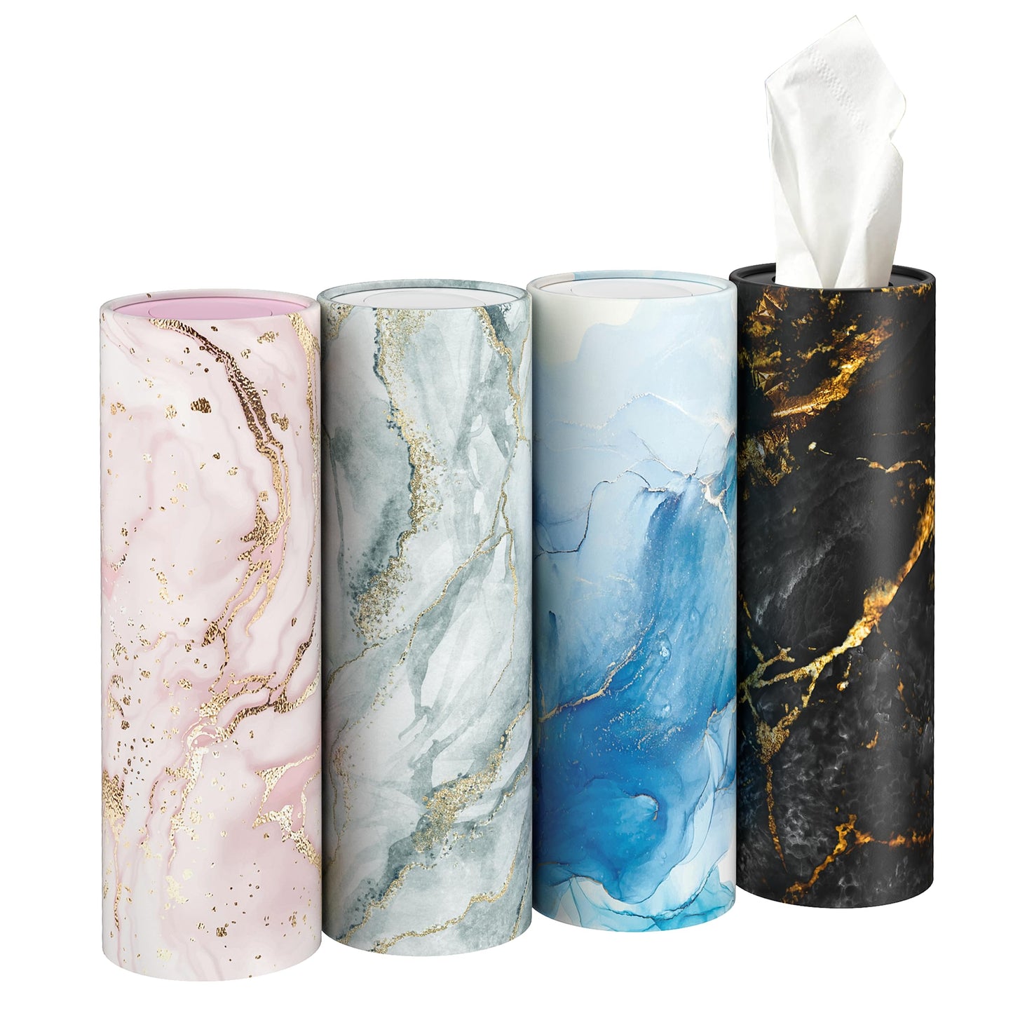 4 Pack Car Tissue Holder with 3-ply Facial Tissues