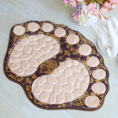 Cobblestone Patterned Non-Slip Bathroom Rug 39x59CM