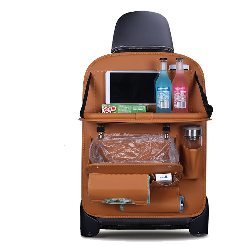 Leather Car Seat Organiser with Tray